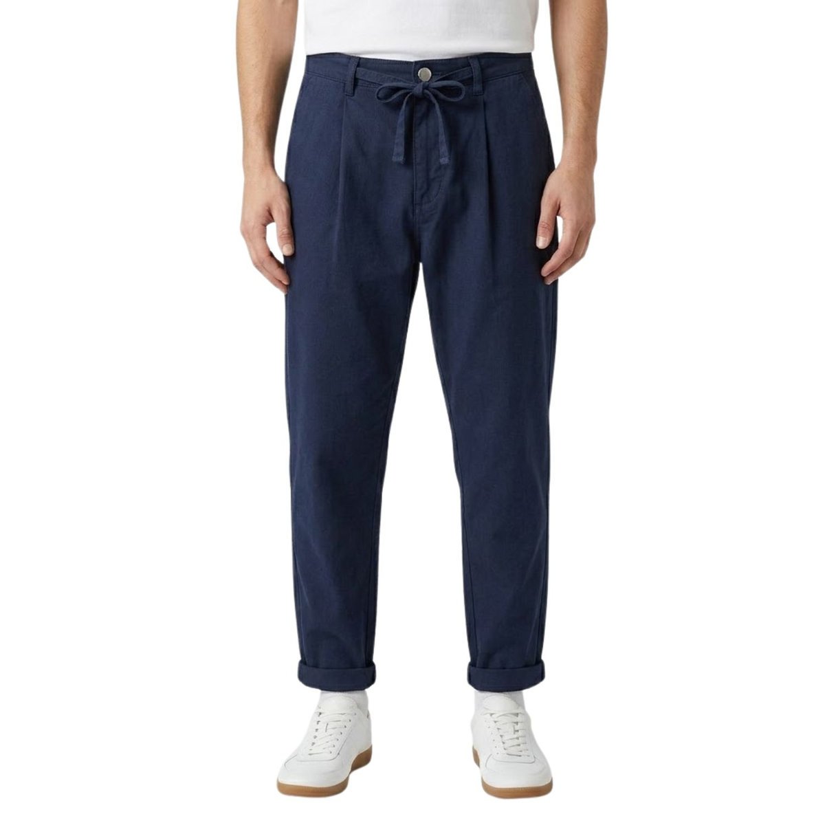 Spodnie męskie Zara workwear granatowe bawełna-L