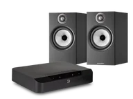 Zestawy stereo - Bluesound POWERNODE EDGE (czarny) + 606 S2 Anniversary Edition (czarny) - miniaturka - grafika 1