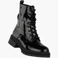 Botki damskie - Botki Damskie Ekoskóra Buty Zimowe Ocieplane Trapery na Zamek Czarne SA3060-20 Czarny 37 - miniaturka - grafika 1