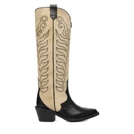 Kozaki damskie - Kowbojki Badura EO-BAYLOR-5033-25 Beżowy - miniaturka - grafika 1