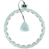 Pozostały sprzęt i akcesoria do ćwiczeń - HHM14 HULA HOP GREEN Z MAGNESAMI I OBCIĄŻNIKIEM + LICZNIK HMS - miniaturka - grafika 1