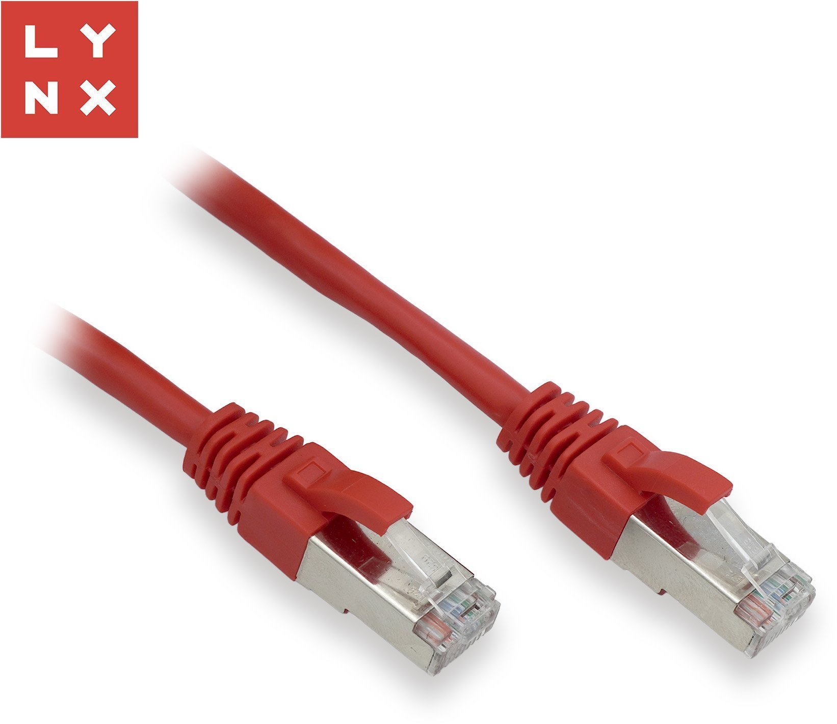 Lynx CS LYNX FTP patch kabel Cat5e PVC, CCA, 0,1m, czerwony opakowanie zawiera 10 sztuk LX-FTP5E-0010-RED