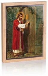 Ikona religijna Chrystus pukający do drzwi - Ikony i obrazy sakralne - miniaturka - grafika 1
