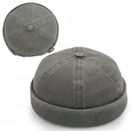 Czapki i chusty sportowe męskie - Czapka Dokerka Krótka Leon Szara Bez Daszka Pako - miniaturka - grafika 1