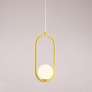 Lampy sufitowe - Nowoczesna lampa wisząca Riva 1086G14 szklana żółta - miniaturka - grafika 1