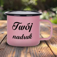 Kubki - Różowy kubek emaliowany z Twoim nadrukiem - miniaturka - grafika 1