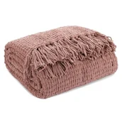 Koce - Koc EUROFIRANY Suzi 130 x 170 cm Ciemnoróżowy - miniaturka - grafika 1