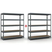 Szafy i regały magazynowe - Regał półkowy 2000 x 1800 x 600 mm, nośność 600 kg, 1+1 GRATIS - miniaturka - grafika 1