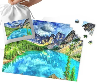 PUZZLE - PIĘKNE WIDOKI GÓRY LASY WIELE WZORÓW 120el + WORECZEK - Puzzle - miniaturka - grafika 1