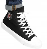 Trampki męskie - Guess Czarne Trampki Męskie Wysokie z Białą Podeszwą i Logo 43 Gpa - miniaturka - grafika 1