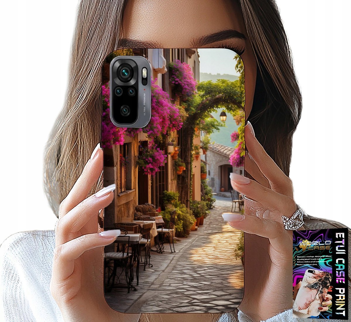 ETUI DO XIAOMI NOTE 10 / 10S - MALOWNICZA ULICZKA Z KAWIARNIĄ + SZKŁO