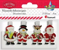 Pozostałe akcesoria dla plastyków - Titanum Klamerki drewniane z dekorem 4szt - miniaturka - grafika 1
