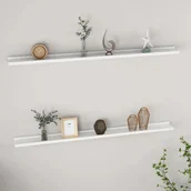 Półki do salonu - vidaXL vidaXL Półki ścienne, 2 szt., białe, 115x9x3 cm - miniaturka - grafika 1