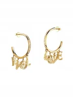 Kolczyki - Guess 4 LOVE złote kolczyki koła z wiszącymi elementami JUBE05034JW - miniaturka - grafika 1