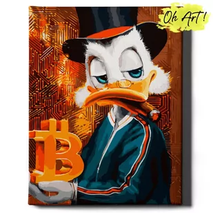 Obraz Malowanie po numerach NA RAMIE, 40x50, Bitcoin Mr Duck'a | Oh Art! - Malowanie po numerach - miniaturka - grafika 1