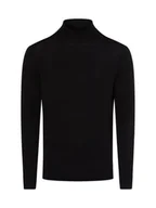 Swetry męskie - Calvin Klein Męski sweter Mężczyźni Wełna czarny jednolity, S - miniaturka - grafika 1