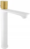 Baterie umywalkowe - Mexen Royo One bateria umywalkowa wysoka, biała/złota - 72211-25 - miniaturka - grafika 1