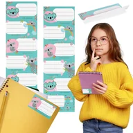 Szkolne artykuły papiernicze - KOALA Naklejki NA ZESZYT, Szkolne naklejki imienne na podręczniki, SAMOPRZYLEPNE nalepki ZESTAW 12 NAKLEJEK x2 - miniaturka - grafika 1