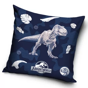 Poszewka 40x40 dekoracyjna MIĘKKI VELVET dla dziecka Jurassic Park T-rex - Pościel dla dzieci - miniaturka - grafika 1