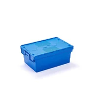 Pojemniki biurowe - Plastikowy pojemnik transportowy GAYLE, 600x400x250 mm, 46 L, niebieski - miniaturka - grafika 1