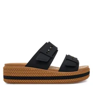 Klapki i japonki damskie - Klapki Crocs Brooklyn Woven Buckle 209978 Czarny - miniaturka - grafika 1