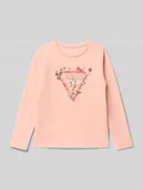 Koszulki dla dziewczynek - Bluzka z długim rękawem i nadrukiem z logo - miniaturka - grafika 1