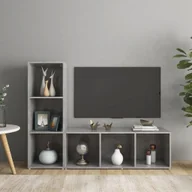 Szafki RTV - vidaXL Lumarko Szafki TV, 2 szt., szarość betonu, 107x35x37 cm, płyta wiórowa 3079938 - miniaturka - grafika 1