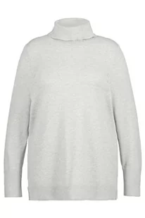 Ulla Popken Damski sweter z golfem z dzianiny, czarny, 46/48 - Swetry damskie - miniaturka - grafika 1