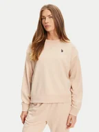 Bluzy damskie - U.S. Polo Assn. Bluza WUP1492 Beżowy Regular Fit - miniaturka - grafika 1