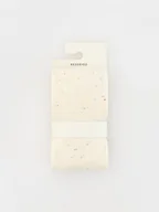 Rajstopy - Reserved - Bawełniane rajstopy we wzory - kremowy - miniaturka - grafika 1