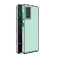 Etui i futerały do telefonów - Samsung Spring Case pokrowiec żelowe etui z kolorową ramką do Galaxy A72 4G jasnoróżowy - miniaturka - grafika 1