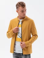Bluzy męskie - Bluza męska rozpinana bez kaptura - żółta V4 B1071 - miniaturka - grafika 1