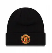 Czapki damskie - New Era Core Cuff Beanie Manchester United FC Hat 11213215 Czarne One size - miniaturka - grafika 1