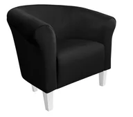 Fotele - ATOS Fotel Milo  MG19 nogi białe czarny - miniaturka - grafika 1