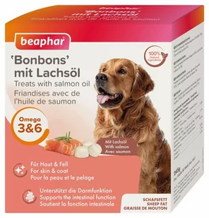 Beaphar Lachsöl Bonbons 245g praliny z łososiem 40szt - Suplementy i witaminy dla psów - miniaturka - grafika 1