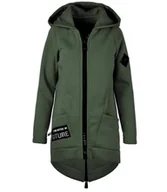 Bluzy damskie - Długa bluza damska z kapturem parka gruba ciepła-L - Empik - miniaturka - grafika 1