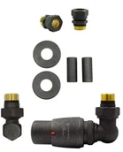 Zawory i kraniki - Zawór termostatyczny trójosiowy Master ciemny grafit strukturalny prawy Cu All in One - miniaturka - grafika 1