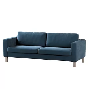 Dekoria pl pl Pokrowiec na sofę Karlstad 3-osobową nierozkładaną krótki pruski błękit 204 x 89 x 64 cm Velvet 615-704-16 - Pokrowce na meble - miniaturka - grafika 1