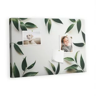 Kolorowy Organizer - Tablica Korkowa z Pinezkami - Ramka z liści 60x40 cm - Tablice i flipcharty - miniaturka - grafika 1