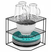 Półki do kuchni - Półka kuchenna metalowa narożna czarna 22x22x21cm - miniaturka - grafika 1