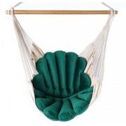 Krzesło brazylijskie z poduchą w kształcie muszli butelkowa zieleń - Milis