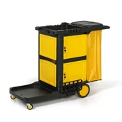 Wózki serwisowe - Wózek do sprzątania wielofunkcyjny, żółty - miniaturka - grafika 1