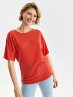 Bluzki damskie - Bluzka damska bluzka krótki rękaw pomarańczowa - IBK0012PO - - Odzieżowy sklep internetowy TOP SECRET - miniaturka - grafika 1