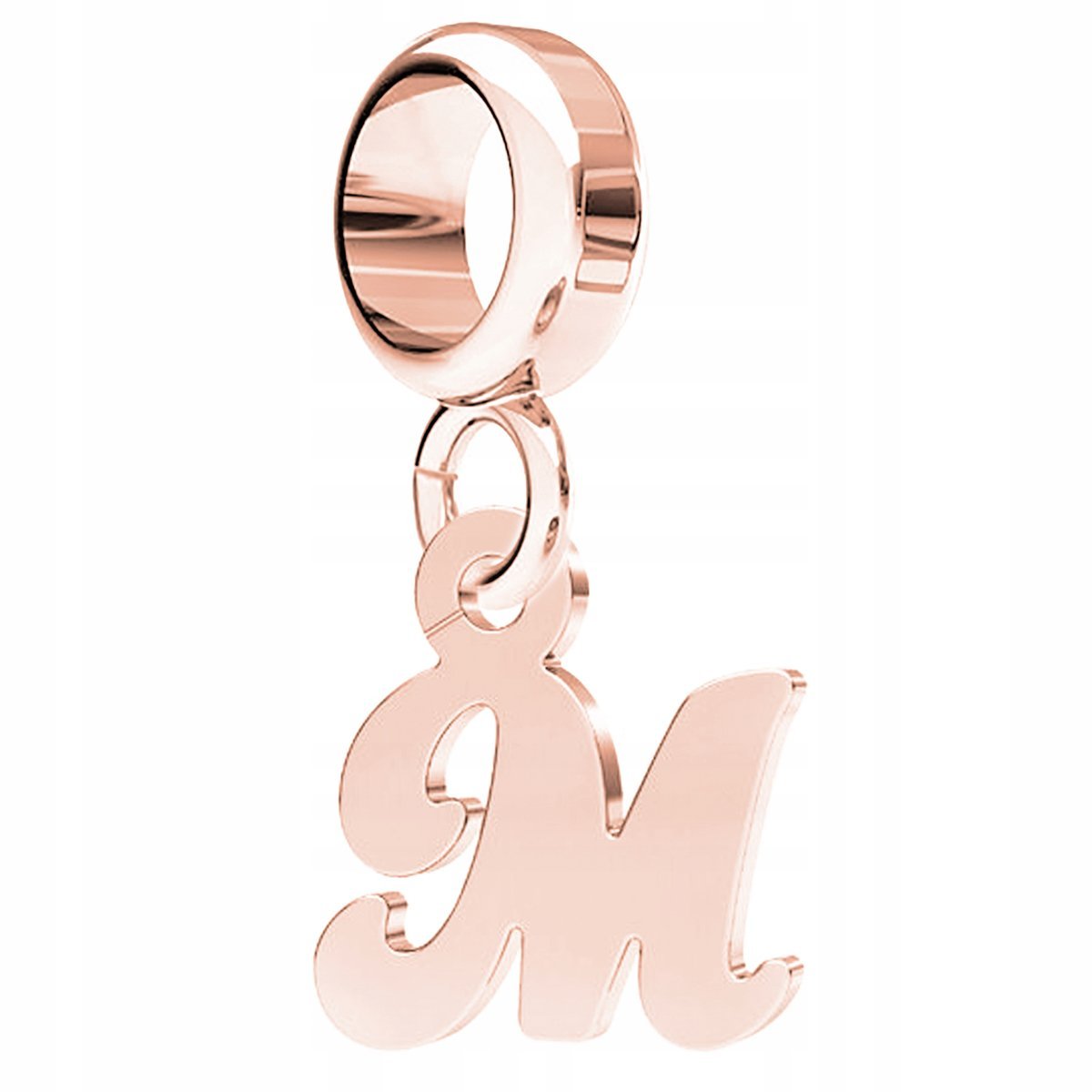 Charms Literka M różowe złoto srebro 925