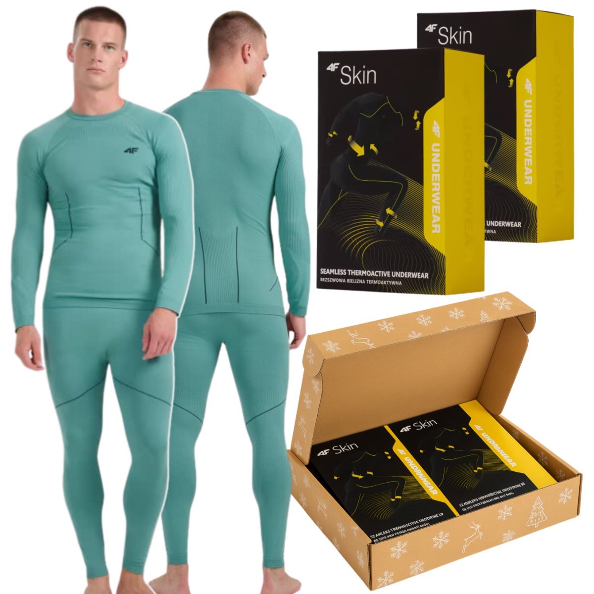 Męski zestaw termoaktywny 4F 4FSkin – koszulka i legginsy w świątecznym boxie Zestaw-Prezentowy-4-L/XL 20S L/XL