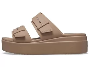 Crocs Damskie sandały Brooklyn Buckle Low Wedg, Latte, 42/43 EU - Moda i Uroda OUTLET - miniaturka - grafika 1