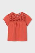 Bluzki dla dziewczynek - Mayoral bluzka bawełniana dziecięca kolor pomarańczowy gładka - miniaturka - grafika 1