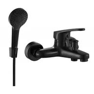 Baterie umywalkowe - Mexen Erica R05 bateria wannowa z zestawem prysznicowym, czarna - miniaturka - grafika 1