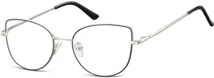 Sunoptic Okulary oprawki korekcyjne kocie oczy zerówki L119B grafitowo-czarne - Okulary korekcyjne, oprawki, szkła - miniaturka - grafika 1