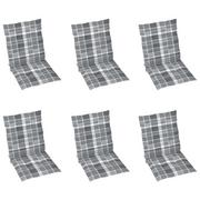Poduszki ogrodowe - vidaXL Poduszki na krzesła ogrodowe, 6 szt., szara kratka, 100x50x4 cm - miniaturka - grafika 1